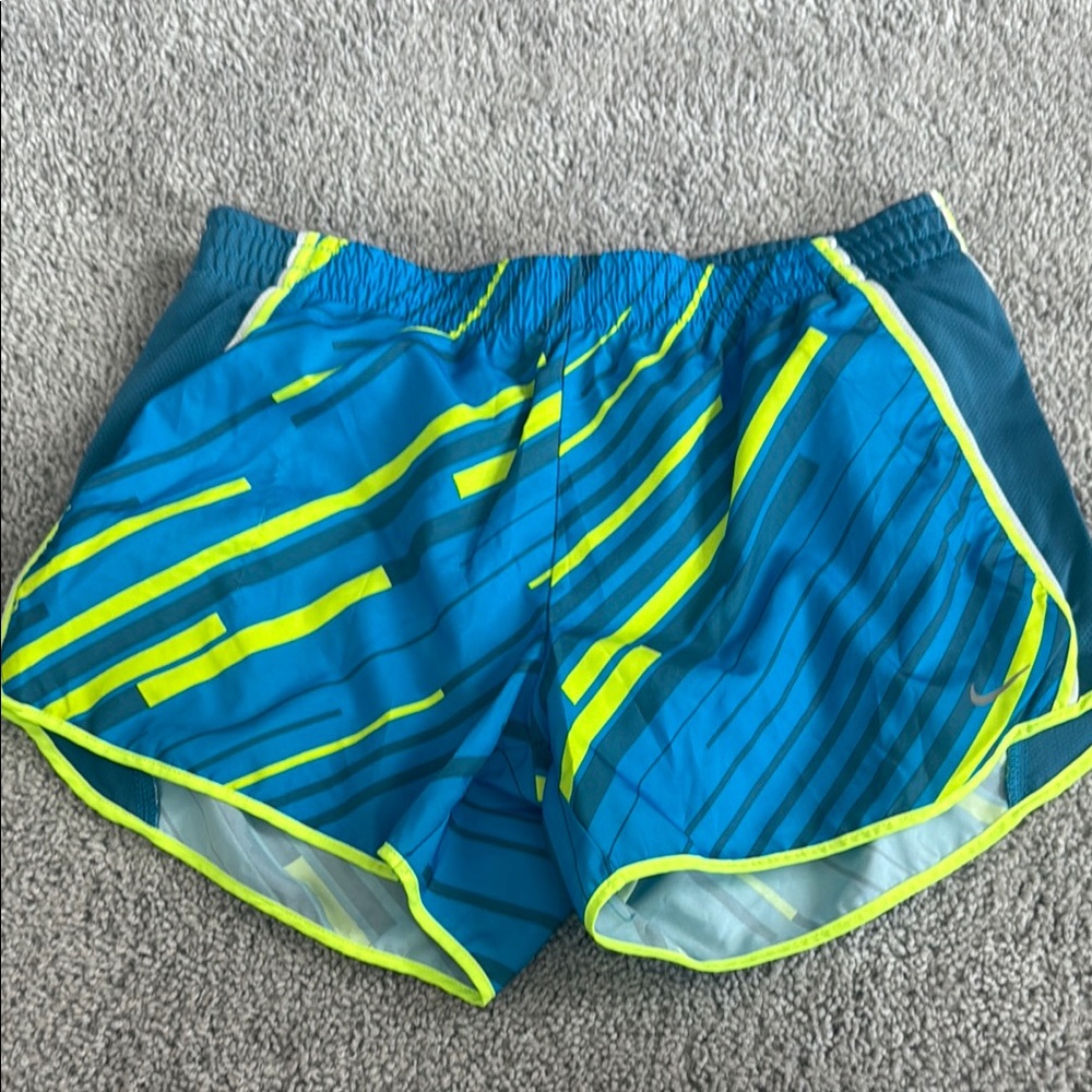 Nike Blue and Yellow Athletic Shorts